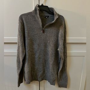 J crew lamb wool charcoal quarter zip sweater, size LT (large tall)